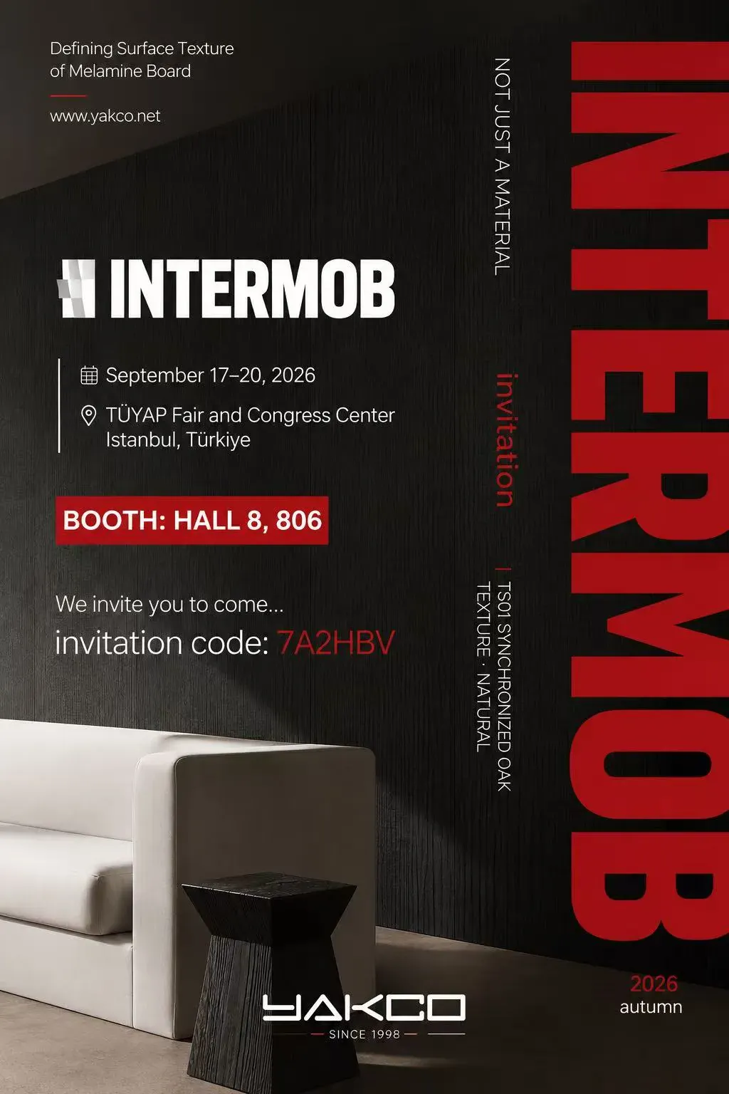 YAKCO تعرض لوحات ثلاثية الأبعاد منقوشة بعمق في معرض INTERMOB 2026 في إسطنبول